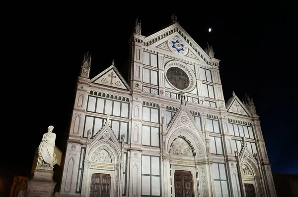 Facade Church Santa Croce Night Florence Italy — Stock Photo, Image