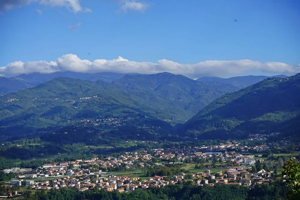 Panoráma Monte Alfonso Erődből Castelnuovo Garfagnana Toszkána Olaszország — Stock Fotó