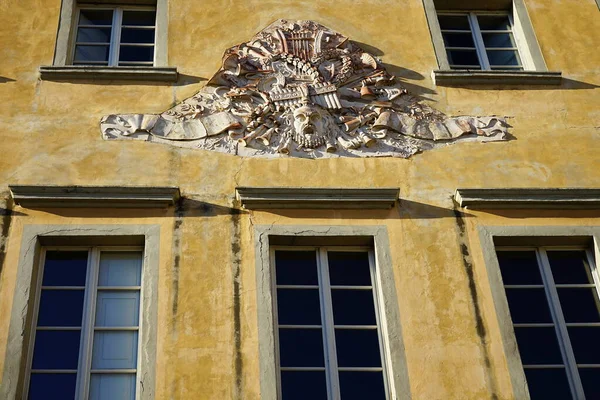 Detail Facade Alfieri Theater Castelnuovo Garfagnana Tuscany Italy — Stock Photo, Image