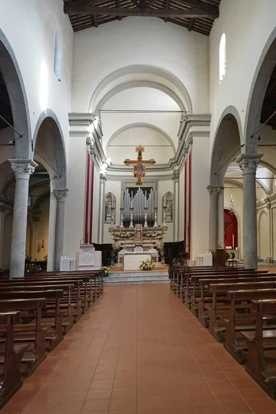 意大利托斯卡纳Garfagnana的Saints Peter和Paul Castelnuovo教堂内部 — 图库照片