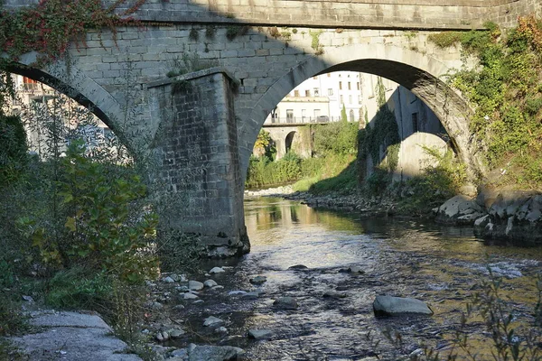 Ponte Madonna Sul Torrente Turrite Secca Castelnuovo Garfagnana Toscana — Foto Stock