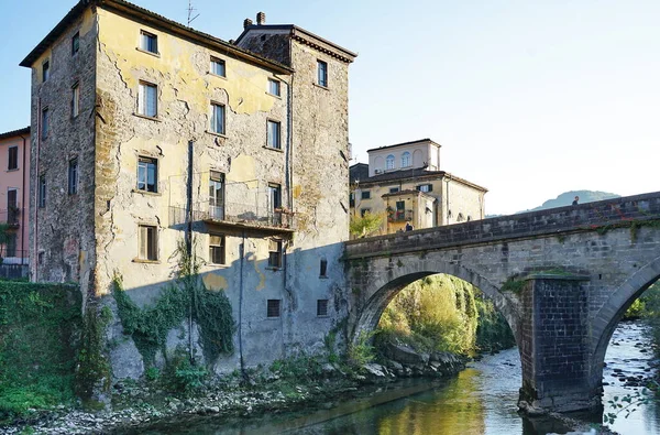 Pont Madonna Sur Ruisseau Turrite Secca Castelnuovo Garfagnana Toscane Italie — Photo