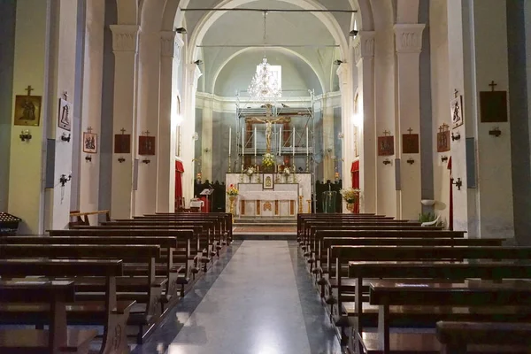 Interior Church Saint Peter Piazza Serchio Garfagnana Tuscany Italy — Zdjęcie stockowe