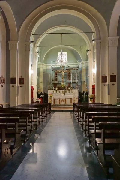 Interior Church Saint Peter Piazza Serchio Garfagnana Tuscany Italy — Fotografia de Stock