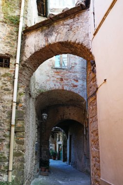 Borgo sokağı Garfagnana, Toskana, İtalya 'da bir Mozzano.