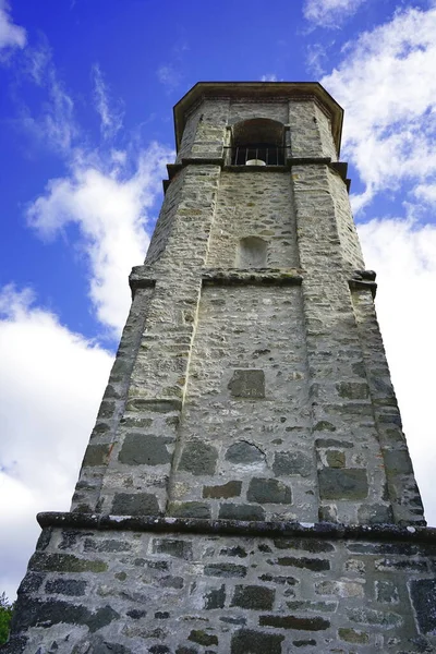 Campanario Iglesia San Donnino Aldea Piazza Serchio Garfagnana Toscana Italia — Foto de Stock