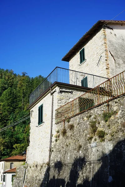 Pohled Obec Molazzana Garfagnana Toskánsko Itálie — Stock fotografie