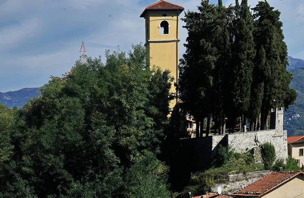 Turm Schloss Des Dorfes Molazzana Der Garfagnana Toskana Italien — Stockfoto