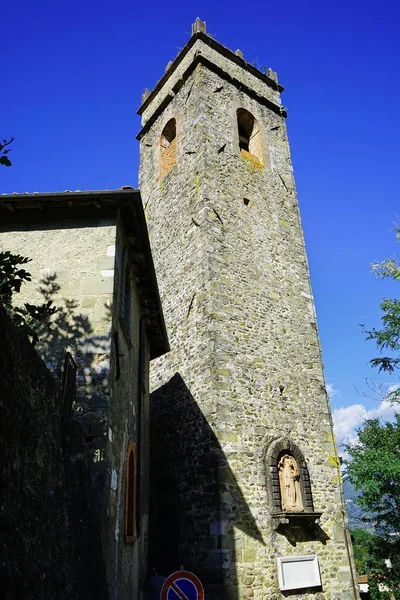 San Jacopo Gallicano Templom Harangtornya Garfagnana Toszkána Olaszország — Stock Fotó