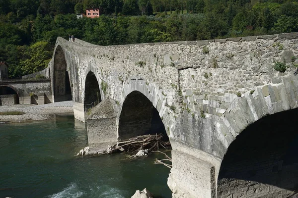 Pont Maddalena Appelé Diable Borgo Mozzano Garfagnana Toscane Italie — Photo