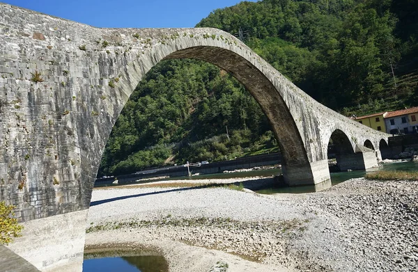 Maddalena Brücke Vom Teufel Genannt Borgo Mozzano Der Garfagnana Toskana — Stockfoto