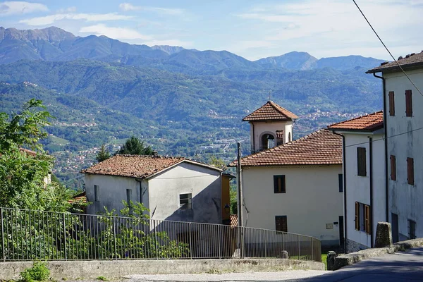 Pohled Obec Molazzana Garfagnana Toskánsko Itálie Stock Fotografie