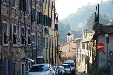 Typical street of Carrara, Tuscany, Italy