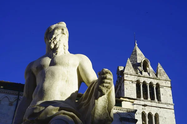 Fountain Giant Side Cathedral Carrara Tuscany Italy —  Fotos de Stock