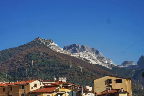 View Carrara Apuan Alps Background Tuscany Italy — Stockfoto