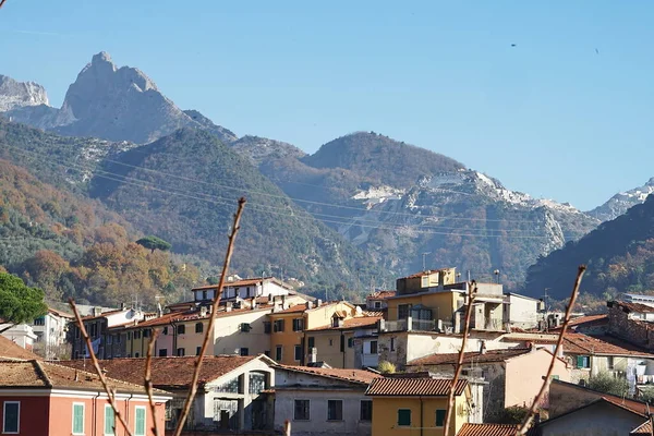 View Carrara Apuan Alps Background Tuscany Italy — Foto de Stock
