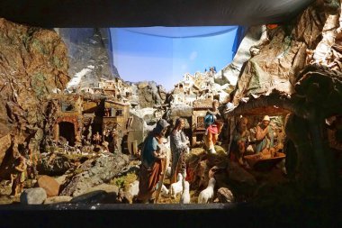 Arezzo, Toskana, İtalya 'daki San Francesco Bazilikası' nda doğum sahnesi