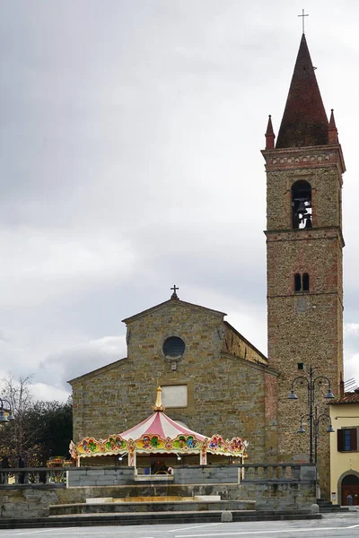 Arezzo Toskana Talya Daki Sant Agostino Meydanı — Stok fotoğraf