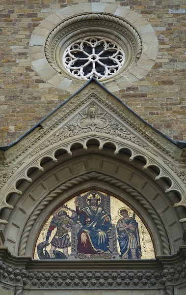 Mosaico Fachada Iglesia San Michele Arezzo Toscana Italia —  Fotos de Stock