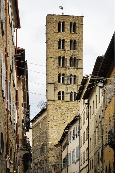 Clocher Église Santa Maria Assunta Arezzo Toscane Italie — Photo