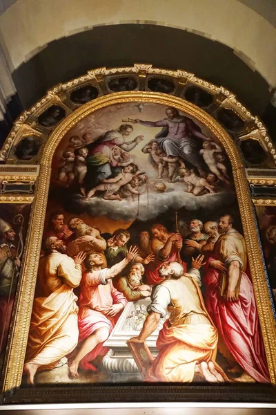 Pintura Assunção Virgem Por Giorgio Vasari Basílica San Francesco Arezzo — Fotografia de Stock