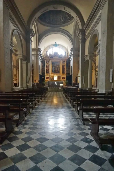 Wnętrze Bazyliki San Francesco Arezzo Toskania Włochy — Zdjęcie stockowe