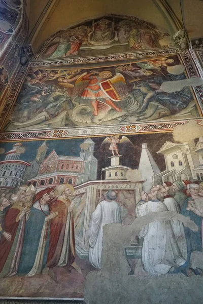 Frescoes Basilica San Francesco Arezzo Tuscany Italy — Stock Photo, Image
