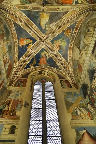 Frescos Dentro Basílica San Francesco Arezzo Toscana Itália — Fotografia de Stock