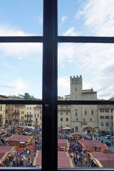 Grande Plaza Vista Desde Una Ventana Del Palazzo Della Fraternit —  Fotos de Stock