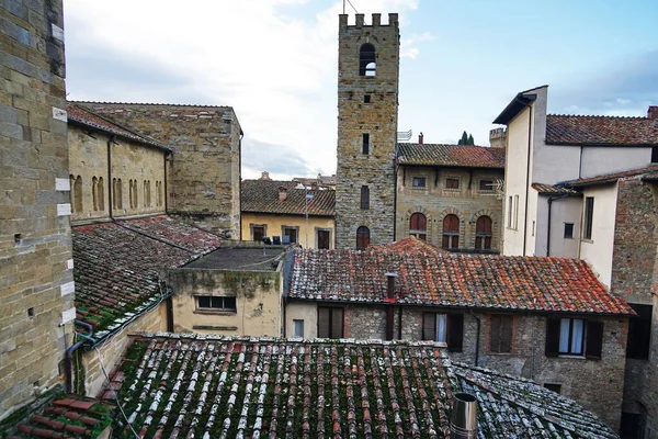 Luftaufnahme Des Historischen Zentrums Von Arezzo Toskana Italien — Stockfoto