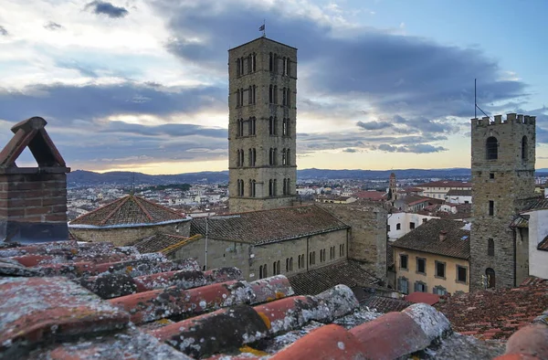 Vista Aérea Centro Histórico Arezzo Toscana Itália — Fotografia de Stock