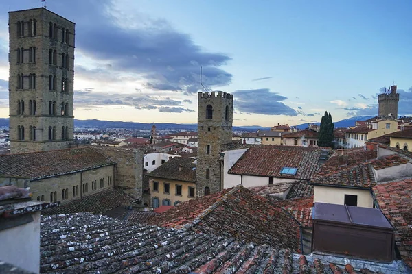 Vista Aérea Centro Histórico Arezzo Toscana Itália — Fotografia de Stock