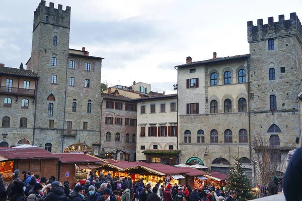 Vista Aérea Praça Grande Arezzo Toscana Itália — Fotografia de Stock