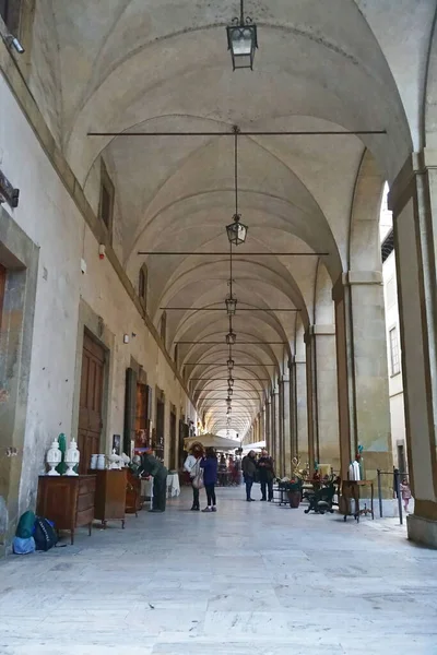 Portique Palais Grange Sur Piazza Grande Arezzo Toscane Italie — Photo