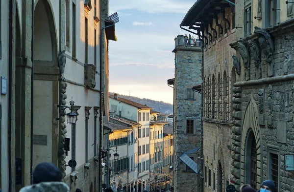 Rue Typique Vieille Ville Arezzo Toscane Italie — Photo