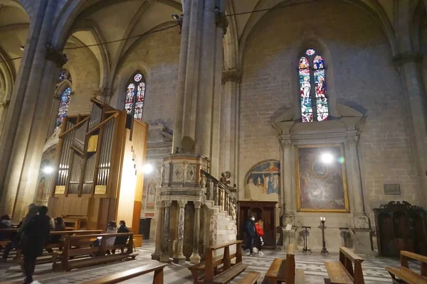 Innvendig Katedralen Arezzo Toscana Italia – stockfoto