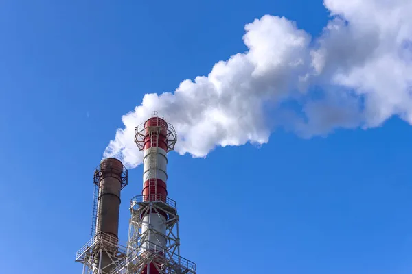 Humo Procedente Tubería Una Central Térmica Gas Natural Utilizado Para —  Fotos de Stock