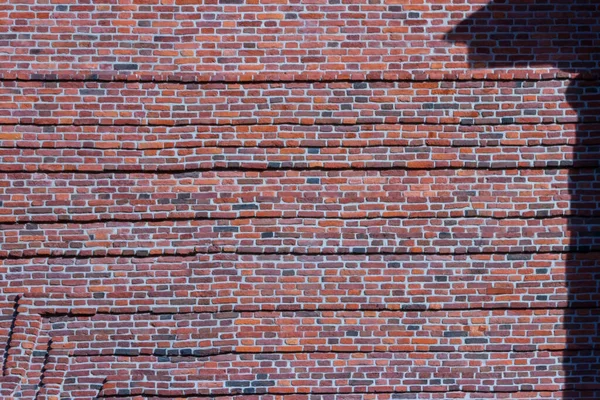 Wide Brick Blank Wall Old Building Uneven Brickwork Large Wall — Stock Photo, Image