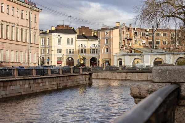 Petersburg Russia October 2021 Granite Embankment Griboyedov Canal Petersburg Wet — Stock Photo, Image