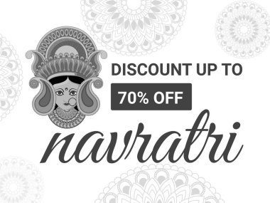 Shubh Navratri 'nin soyut ve yaratıcı Maa Durga tasarım illüstrasyonu Shubh Navratri, Durga Puja ile birlikte posteri. vektör, pankart.