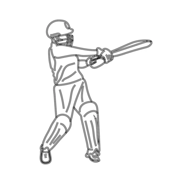 Illustratie Van Batsman Spelen Cricket Kampioenschap Sport Batsman Spelen Cricket — Stockvector