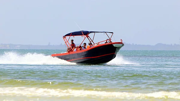 Black Red Speed Boat — Fotografia de Stock