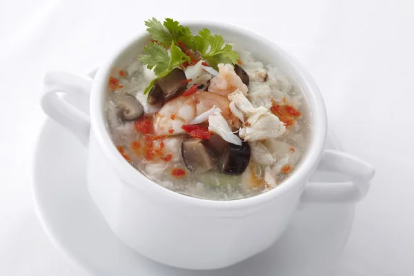 Soupe aux œufs chinois aux fruits de mer — Photo