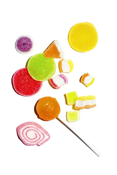 Colorful sweet jelly and candy — Stock Photo, Image