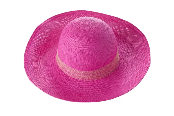 Chapeau rose isolé sur fond blanc — Photo