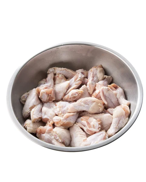 금속 그릇에 닭 날개 — 스톡 사진
