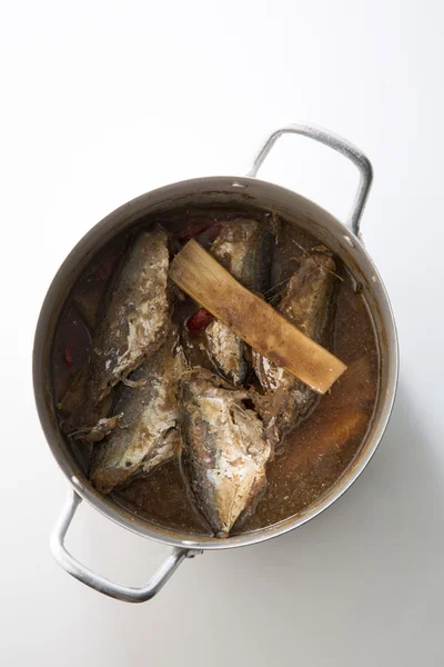 Thai sweet boiled mackerel in pot — Stock Photo, Image