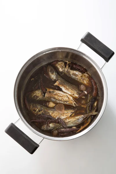 Thai sweet boiled mackerel in pot — Stock Photo, Image