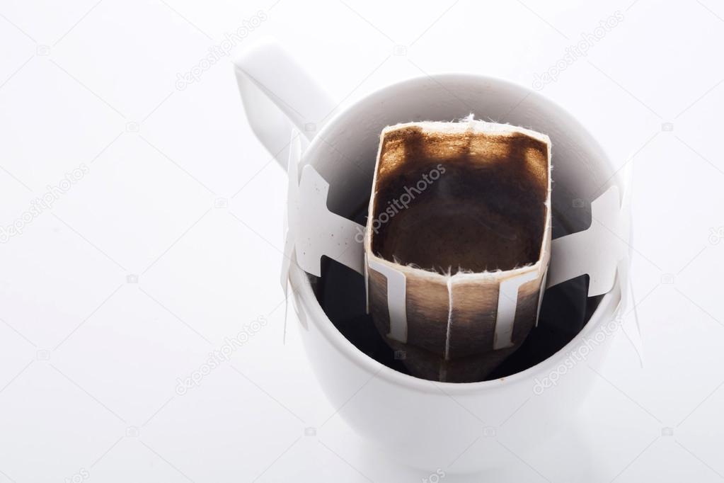 Instant freshly brewed cup of coffee