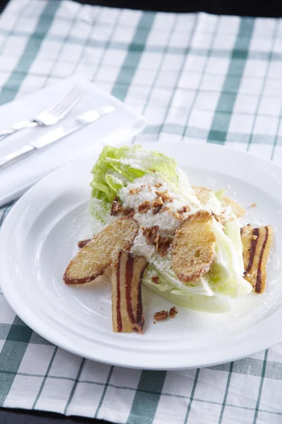 Caesar Salad on white plate — Stock Photo, Image